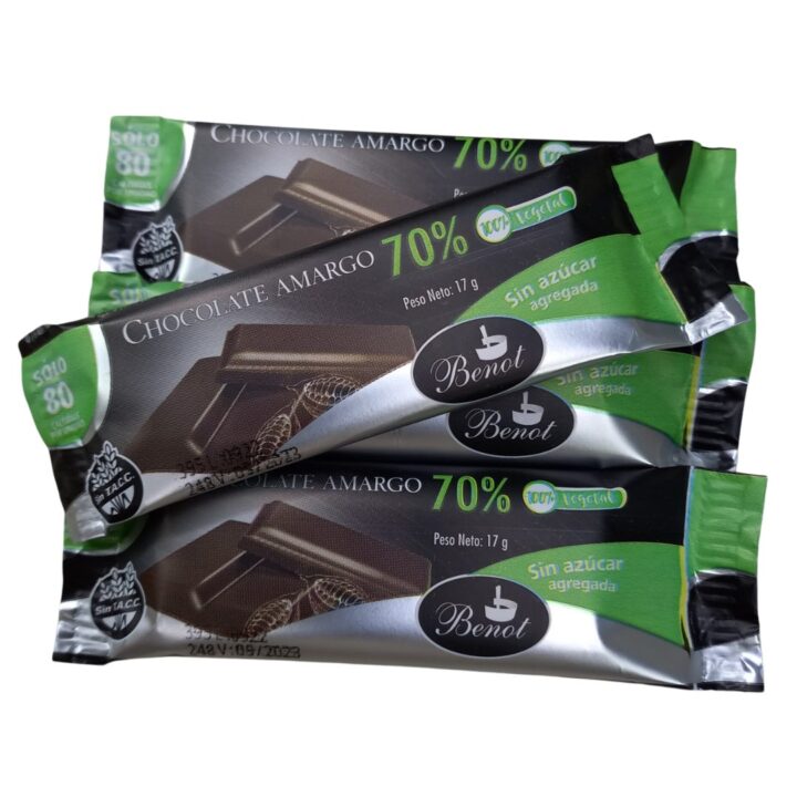 BARRITA CHOCO AMARGO 70% CACAO SIN AZUCAR - Image 2