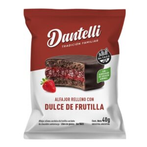 ALFAJOR RELLENO FRUTILLA CAJA X 12