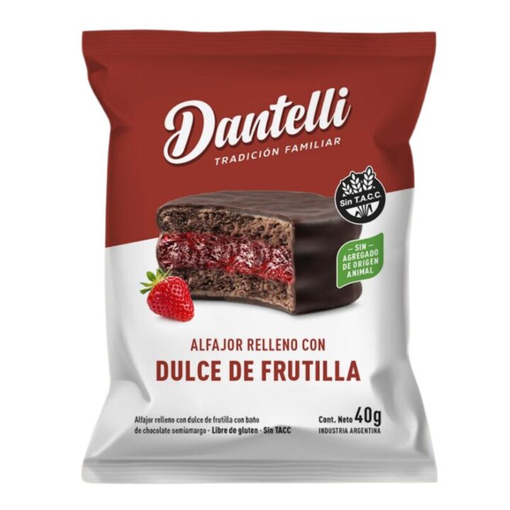 ALFAJOR RELLENO FRUTILLA CAJA X 12