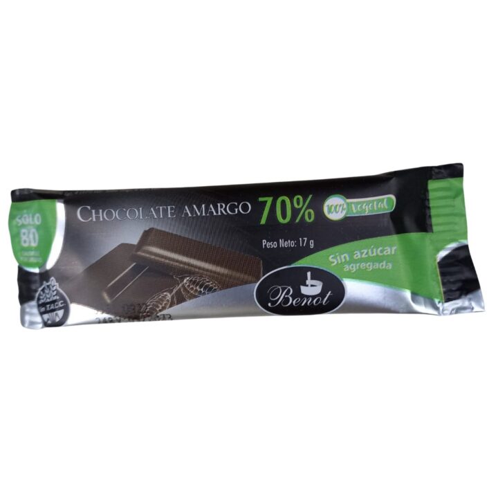 BARRITA CHOCO AMARGO 70% CACAO SIN AZUCAR