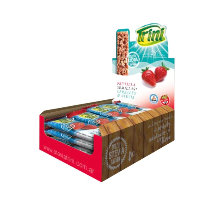 Barras de Cereal sabor Frutilla, Semillas y Stevia x 20u
