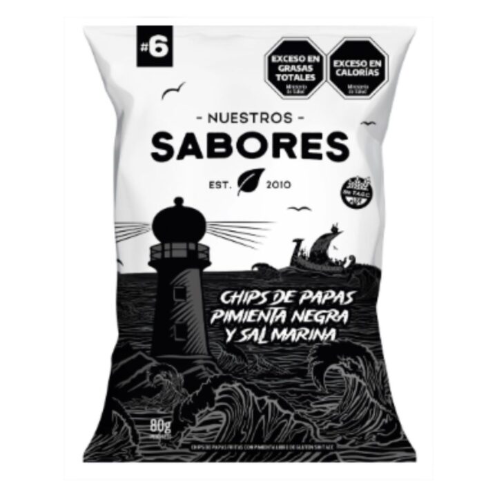 CHIPS PAPA CON PIMIENTA Y SAL MARINA X 80G.