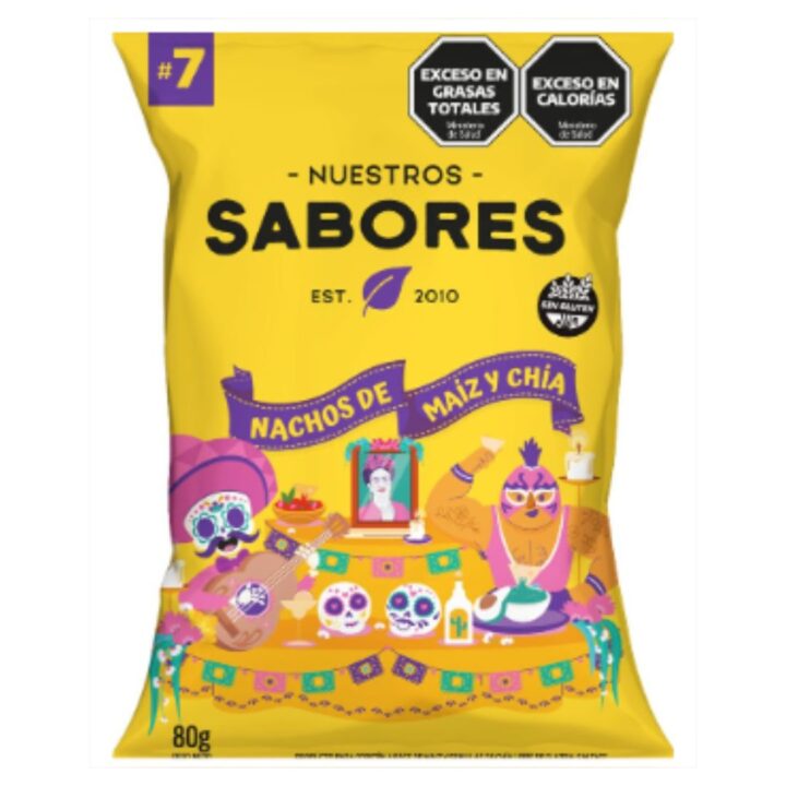 NACHOS DE MAIZ Y CHIA X 80G.